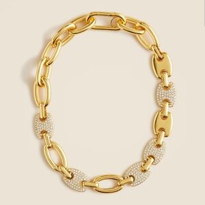 J. Crew Gold Pavé Link Collar Necklace